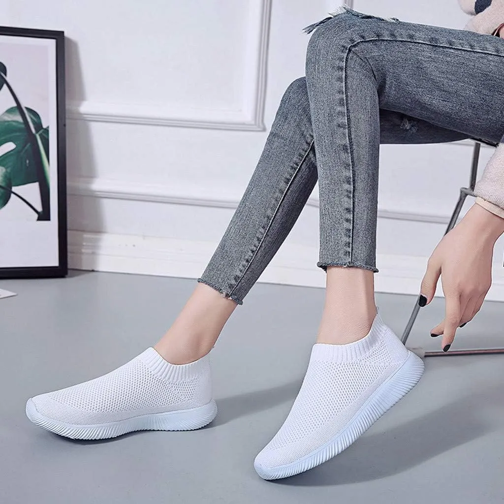 Men Slip on Casual Trainers Walking Shoes Comfortable Tennis Mesh Sneaker Breathable Slip-on Lightweight