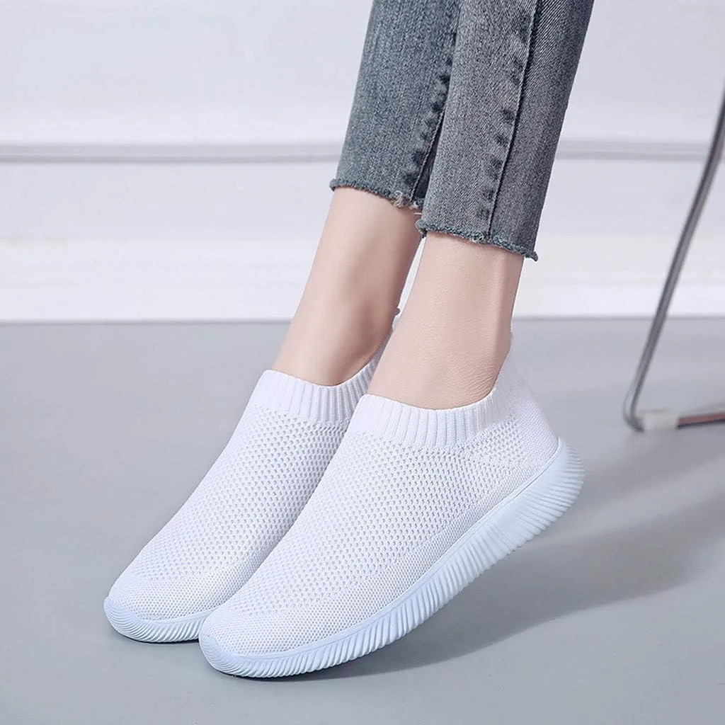 Men Slip on Casual Trainers Walking Shoes Comfortable Tennis Mesh Sneaker Breathable Slip-on Lightweight