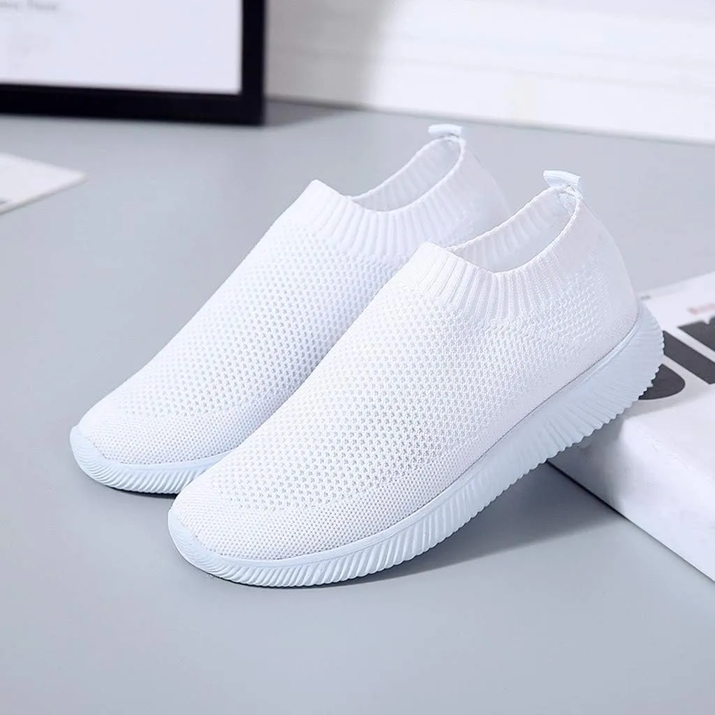 Men Slip on Casual Trainers Walking Shoes Comfortable Tennis Mesh Sneaker Breathable Slip-on Lightweight