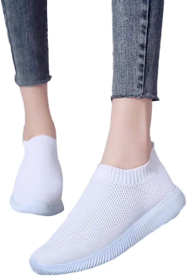Men Slip on Casual Trainers Walking Shoes Comfortable Tennis Mesh Sneaker Breathable Slip-on Lightweight