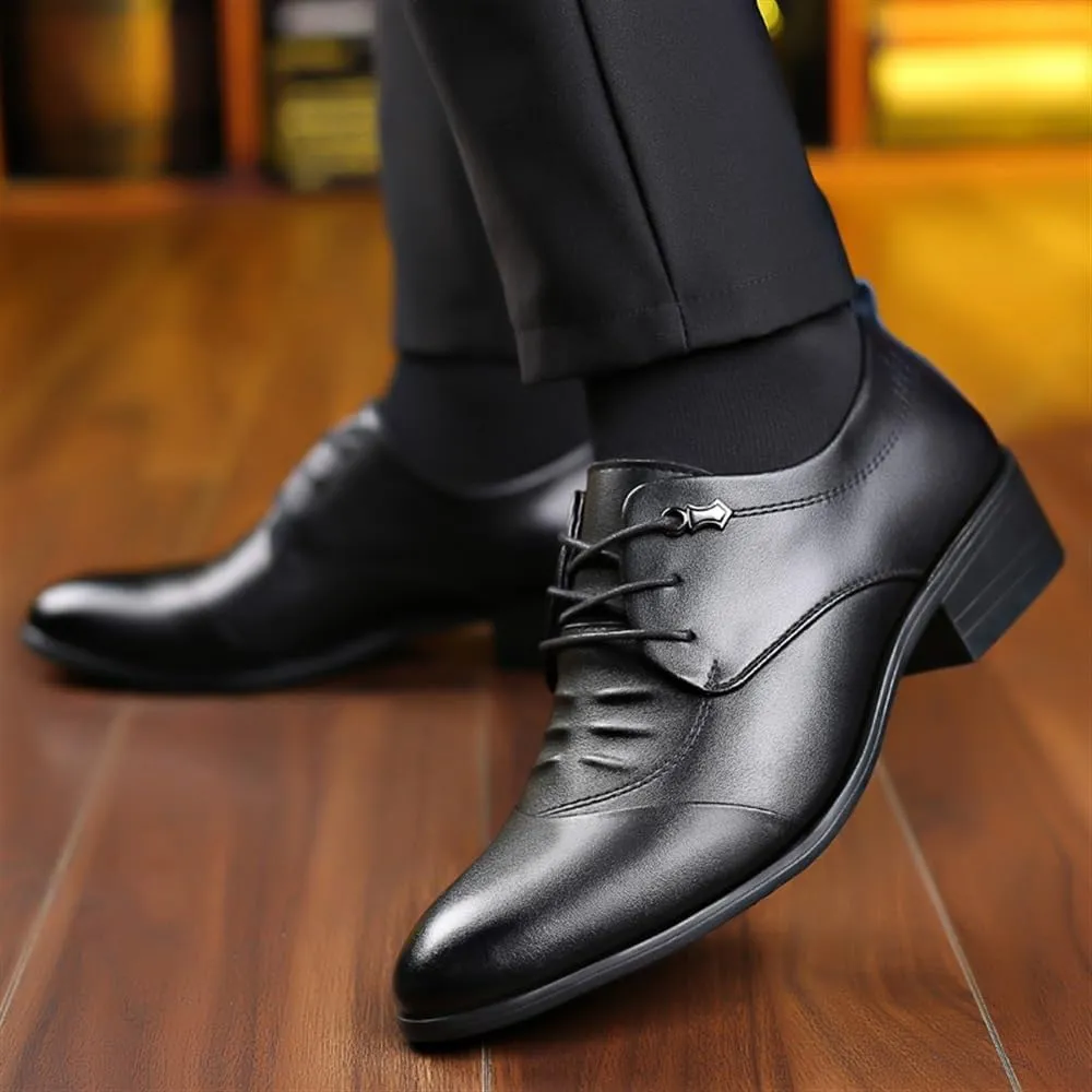 Men's Black Oxford Dress Shoes, Modern Leather Office Loafers, Comfortable Orthopedic Casual Work Flats, Stylish Walking Shoes for Men