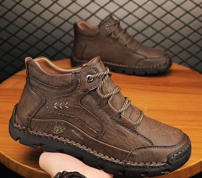 Men's Breathable Non-slip Casual Trainers for Outdoor Hiking in A Lightweight Mid-top Ankle Boot Walking Shoes