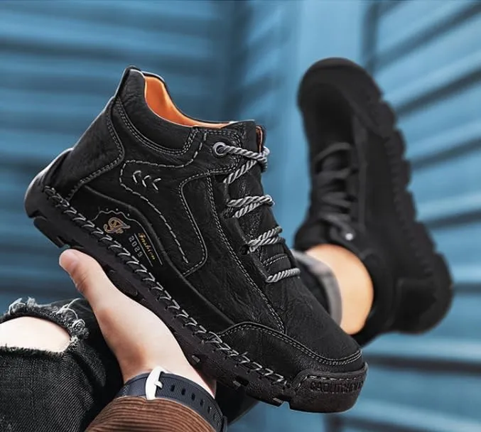 Men's Breathable Non-slip Casual Trainers for Outdoor Hiking in A Lightweight Mid-top Ankle Boot Walking Shoes