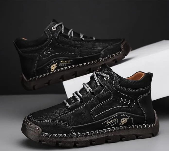 Men's Breathable Non-slip Casual Trainers for Outdoor Hiking in A Lightweight Mid-top Ankle Boot Walking Shoes