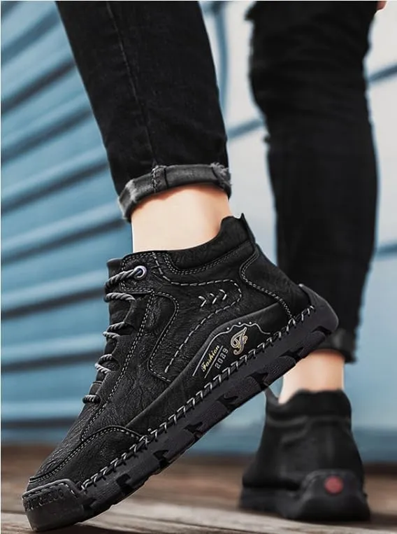 Men's Breathable Non-slip Casual Trainers for Outdoor Hiking in A Lightweight Mid-top Ankle Boot Walking Shoes