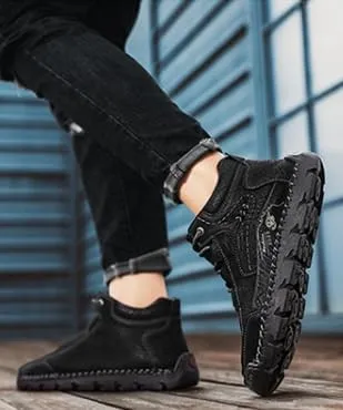 Men's Breathable Non-slip Casual Trainers for Outdoor Hiking in A Lightweight Mid-top Ankle Boot Walking Shoes