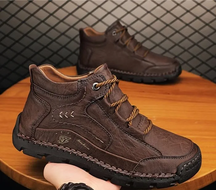 Men's Breathable Non-slip Casual Trainers for Outdoor Hiking in A Lightweight Mid-top Ankle Boot Walking Shoes