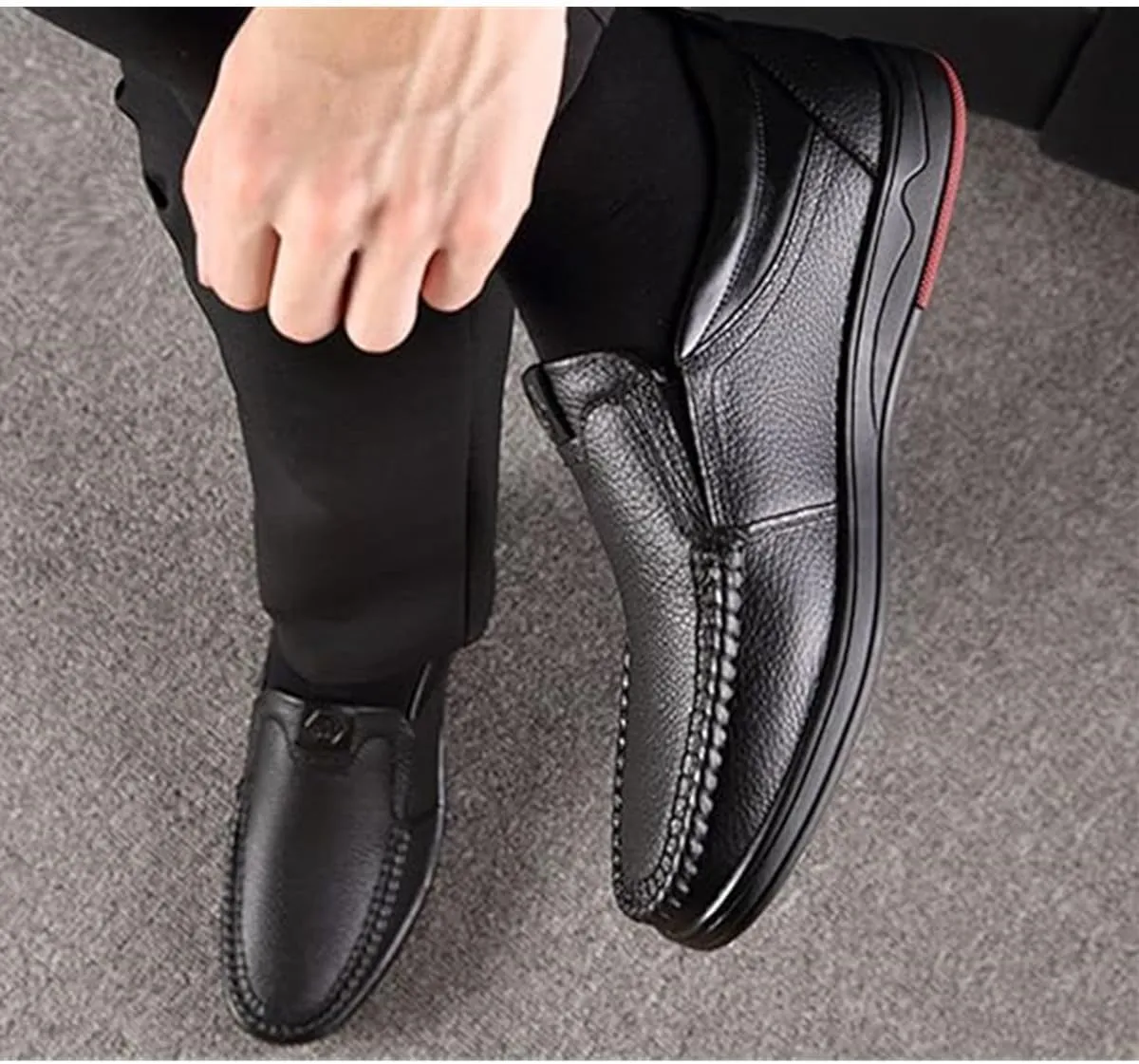Mens Business Dress Shoes,Comfortable Relaxed Fit Slip On Driving Shoes,Lightweight Casual Leather Loafers with Arch Support