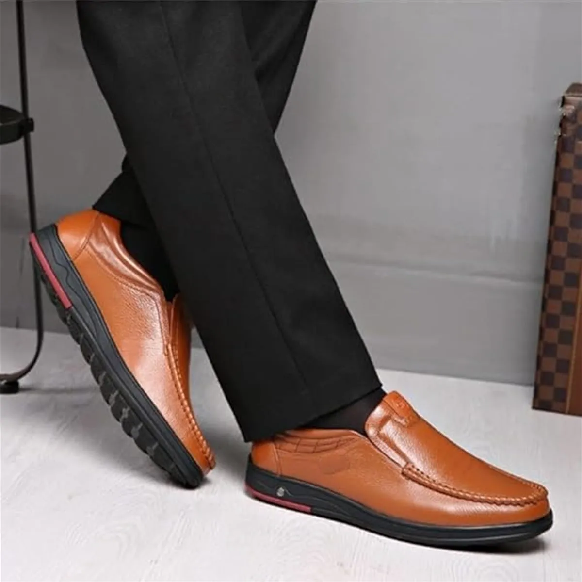 Mens Business Dress Shoes,Comfortable Relaxed Fit Slip On Driving Shoes,Lightweight Casual Leather Loafers with Arch Support
