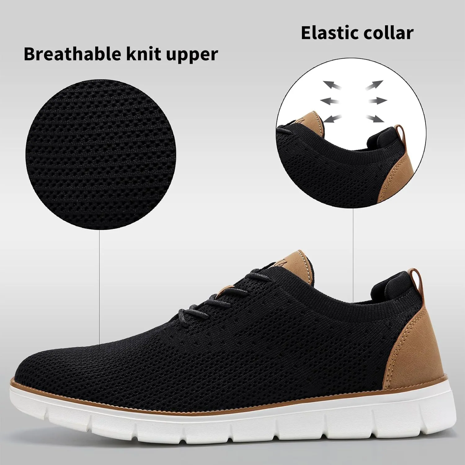 Men's Casual Dress Oxfords Sneakers Business Mesh Breathable Lightweight Walking Shoes Tennis Comfortable