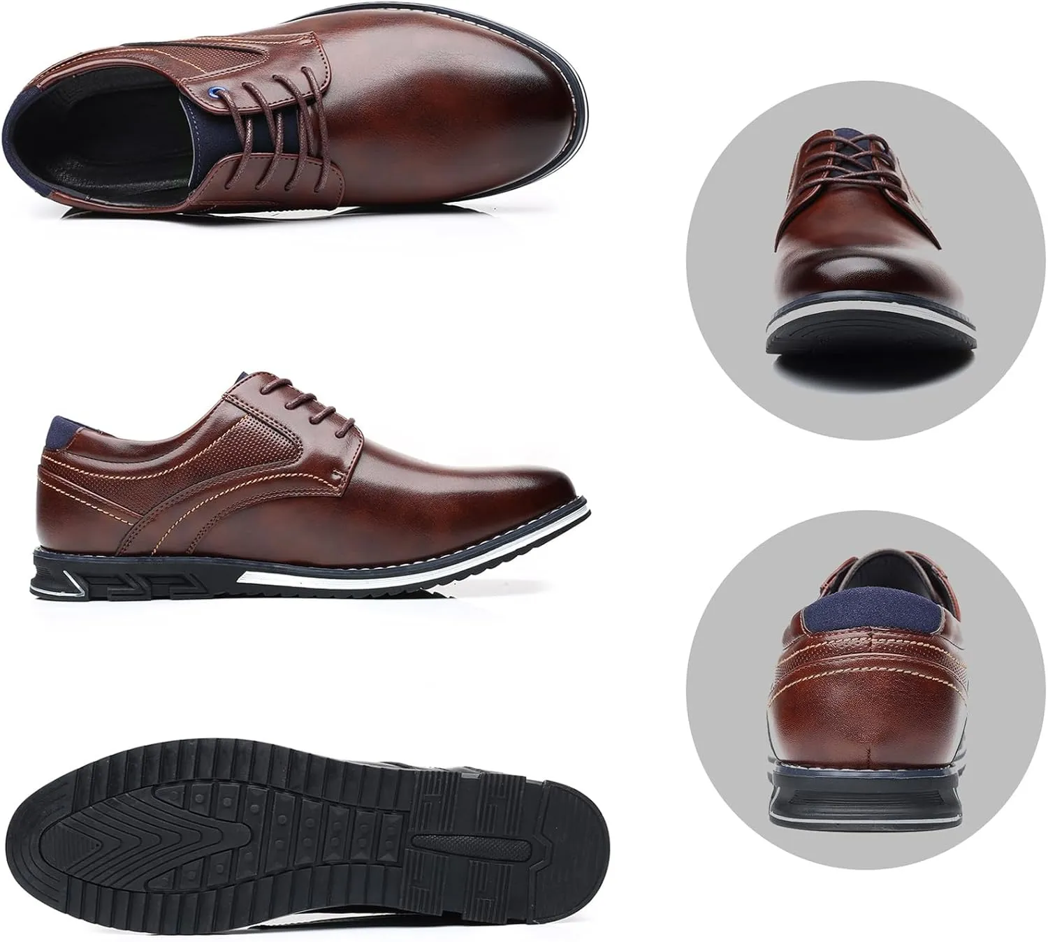 Men’s Dress Shoes Casual Business Oxford Derby Orthopedic Leather Shoes Comfortable Walking Shoes Office Loafers Work Flats Men's Shoes