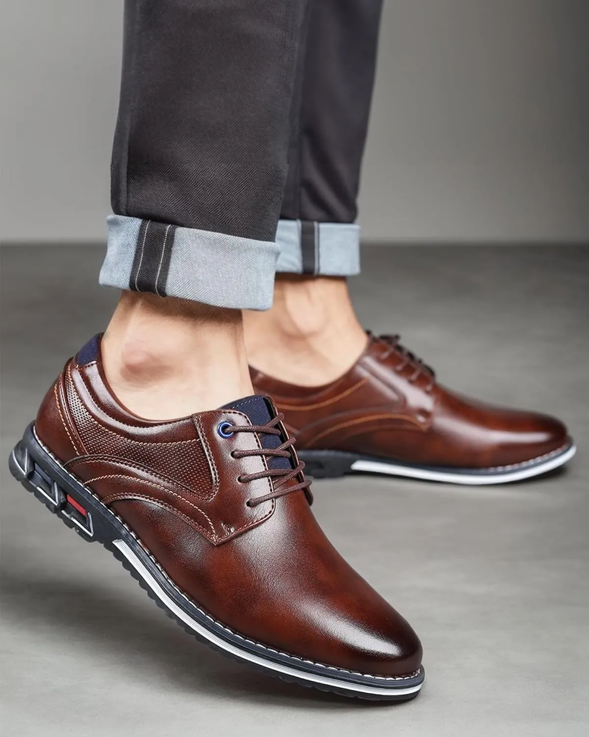 Men’s Dress Shoes Casual Business Oxford Derby Orthopedic Leather Shoes Comfortable Walking Shoes Office Loafers Work Flats Men's Shoes