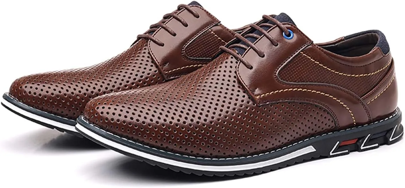Men’s Dress Shoes Casual Oxford Derby Orthopedic Leather Shoes Breathable Walking Shoes Summer Business Office Loafers Work Flats