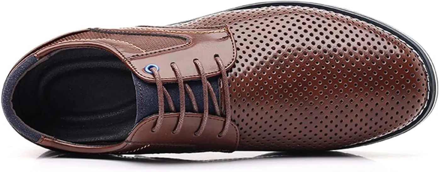Men’s Dress Shoes Casual Oxford Derby Orthopedic Leather Shoes Breathable Walking Shoes Summer Business Office Loafers Work Flats