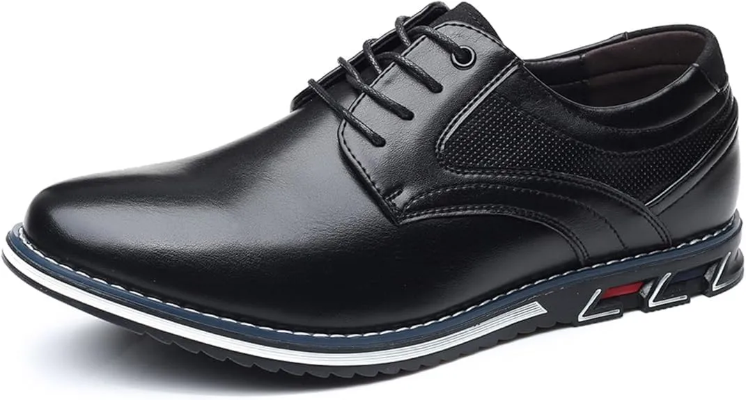 Men’s Dress Shoes Casual Oxford Derby Orthopedic Leather Shoes Comfortable Walking Sneakers Business Office Loafers Work Flats,Black