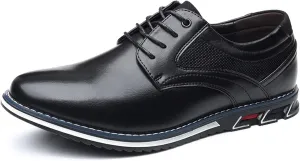 Men’s Dress Shoes Casual Oxford Derby Orthopedic Leather Shoes Comfortable Walking Sneakers Business Office Loafers Work Flats,Black