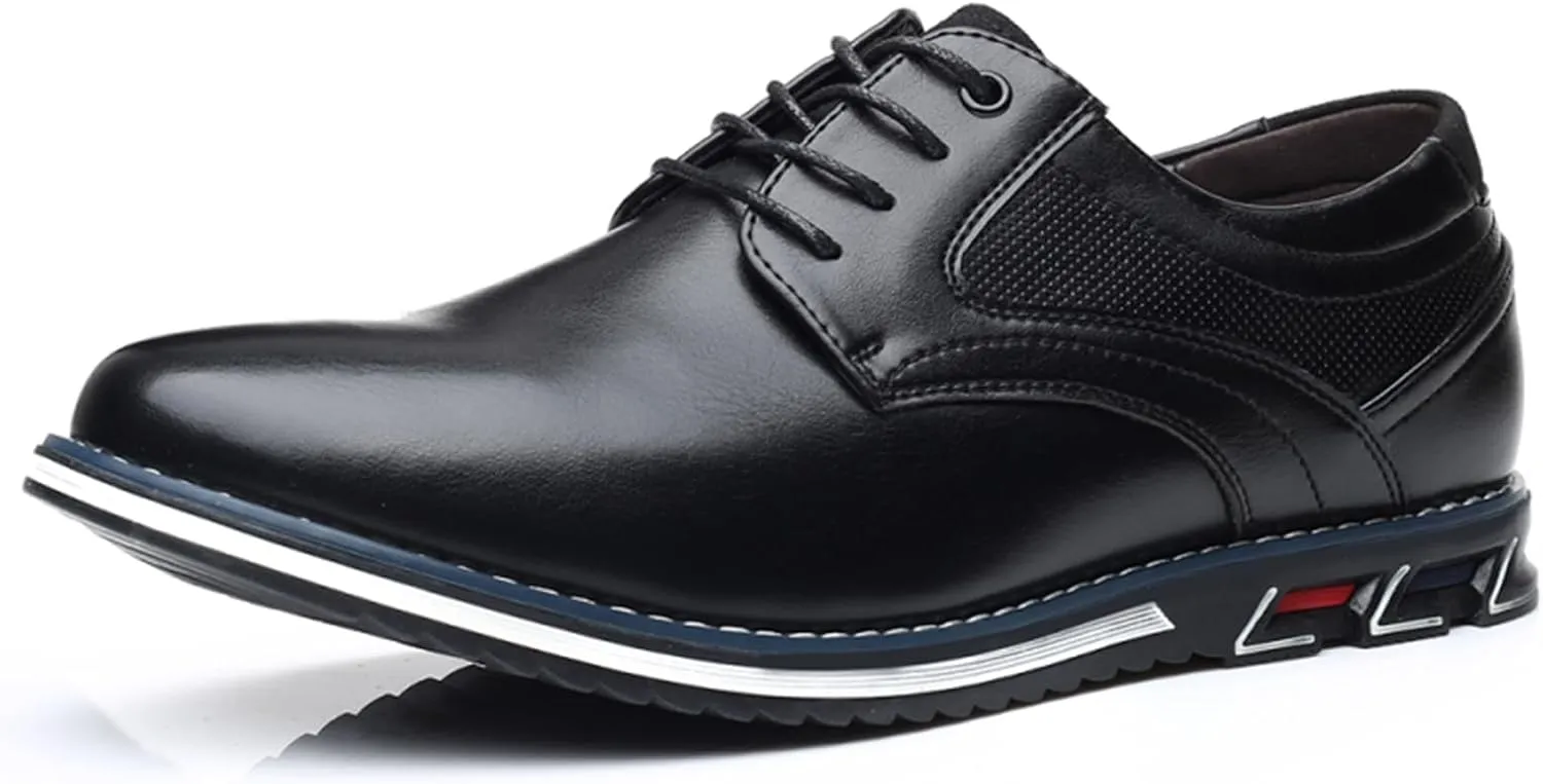 Mens Dress Shoes Pointed-Toe Lace-Up Orthopedic Oxfords Shoes Walking Flat Sneakers Work Office Loafers Driving Shoes
