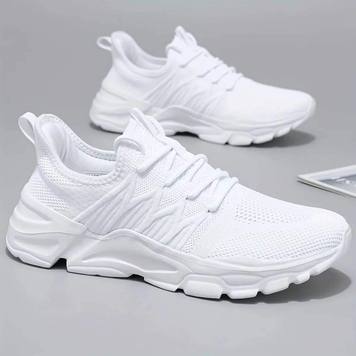 Men's Lace-up Sneakers - Athletic Shoes - Lightweight and Breathable Walking Shoes