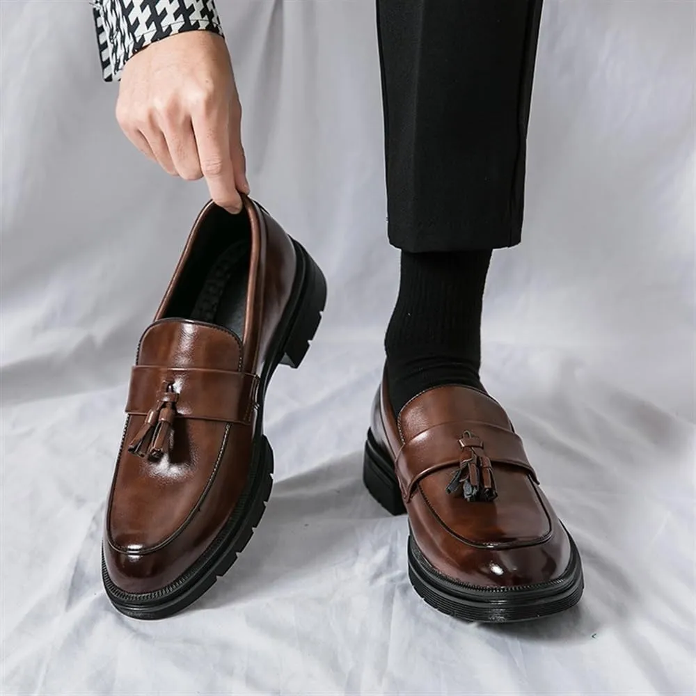 Men's Slip-On Dress Shoes Casual Business Oxford New Orthopedic Leather Shoes Comfortable Walking Shoes Office Loafers Work Flats
