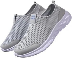 Men's Slip-on Mesh Sneakers - Casual Athletic Running - Comfy and Breathable Walking Shoes