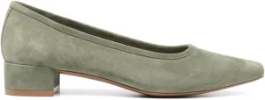 MOOMMO Comfortable Low Chunky Heel Pumps Women Square Closed Toe Slip On Suede Loafers 1.5 Inch Block Heels Pull On Office Work Penny Loafer Shoes for Ladies Dressy Comfort Elegant Spring 4-11 M US