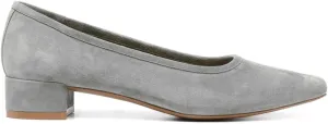 MOOMMO Comfortable Low Chunky Heel Pumps Women Square Closed Toe Slip On Suede Loafers 1.5 Inch Block Heels Pull On Office Work Penny Loafer Shoes for Ladies Dressy Comfort Elegant Spring 4-11 M US