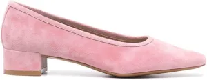 MOOMMO Comfortable Low Chunky Heel Pumps Women Square Closed Toe Slip On Suede Loafers 1.5 Inch Block Heels Pull On Office Work Penny Loafer Shoes for Ladies Dressy Comfort Elegant Spring 4-11 M US