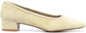 MOOMMO Comfortable Low Chunky Heel Pumps Women Square Closed Toe Slip On Suede Loafers 1.5 Inch Block Heels Pull On Office Work Penny Loafer Shoes for Ladies Dressy Comfort Elegant Spring 4-11 M US