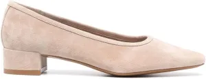 MOOMMO Comfortable Low Chunky Heel Pumps Women Square Closed Toe Slip On Suede Loafers 1.5 Inch Block Heels Pull On Office Work Penny Loafer Shoes for Ladies Dressy Comfort Elegant Spring 4-11 M US