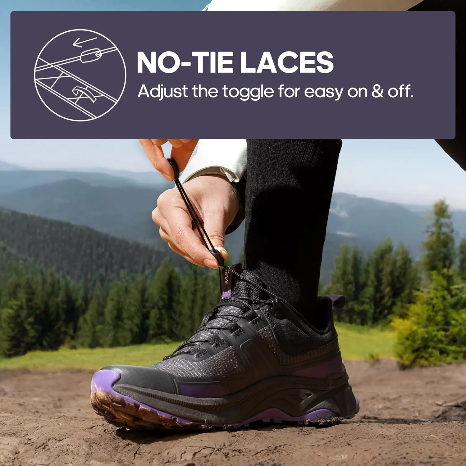 NORTIV 8 Women's Lightweight Hiking Shoes Quick Laces Outdoors Sneakers