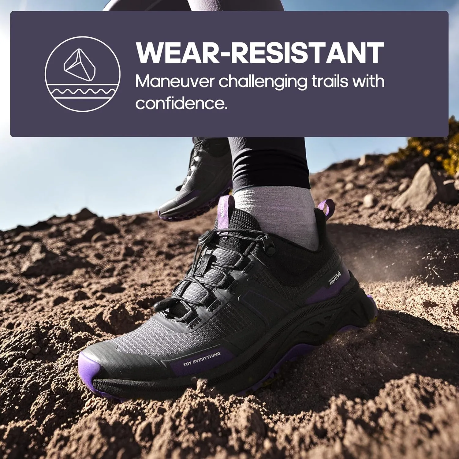 NORTIV 8 Women's Lightweight Hiking Shoes Quick Laces Outdoors Sneakers