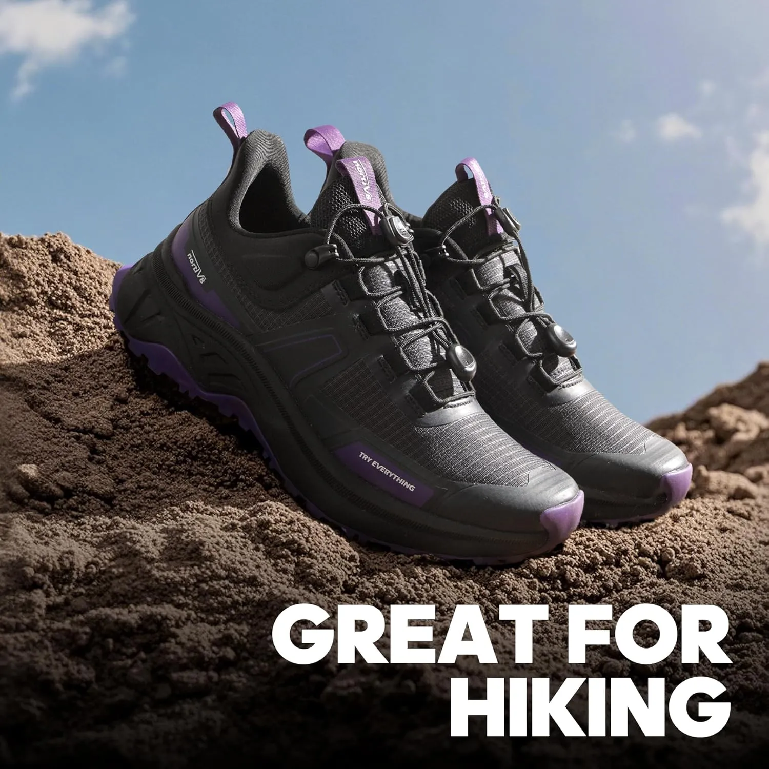NORTIV 8 Women's Lightweight Hiking Shoes Quick Laces Outdoors Sneakers