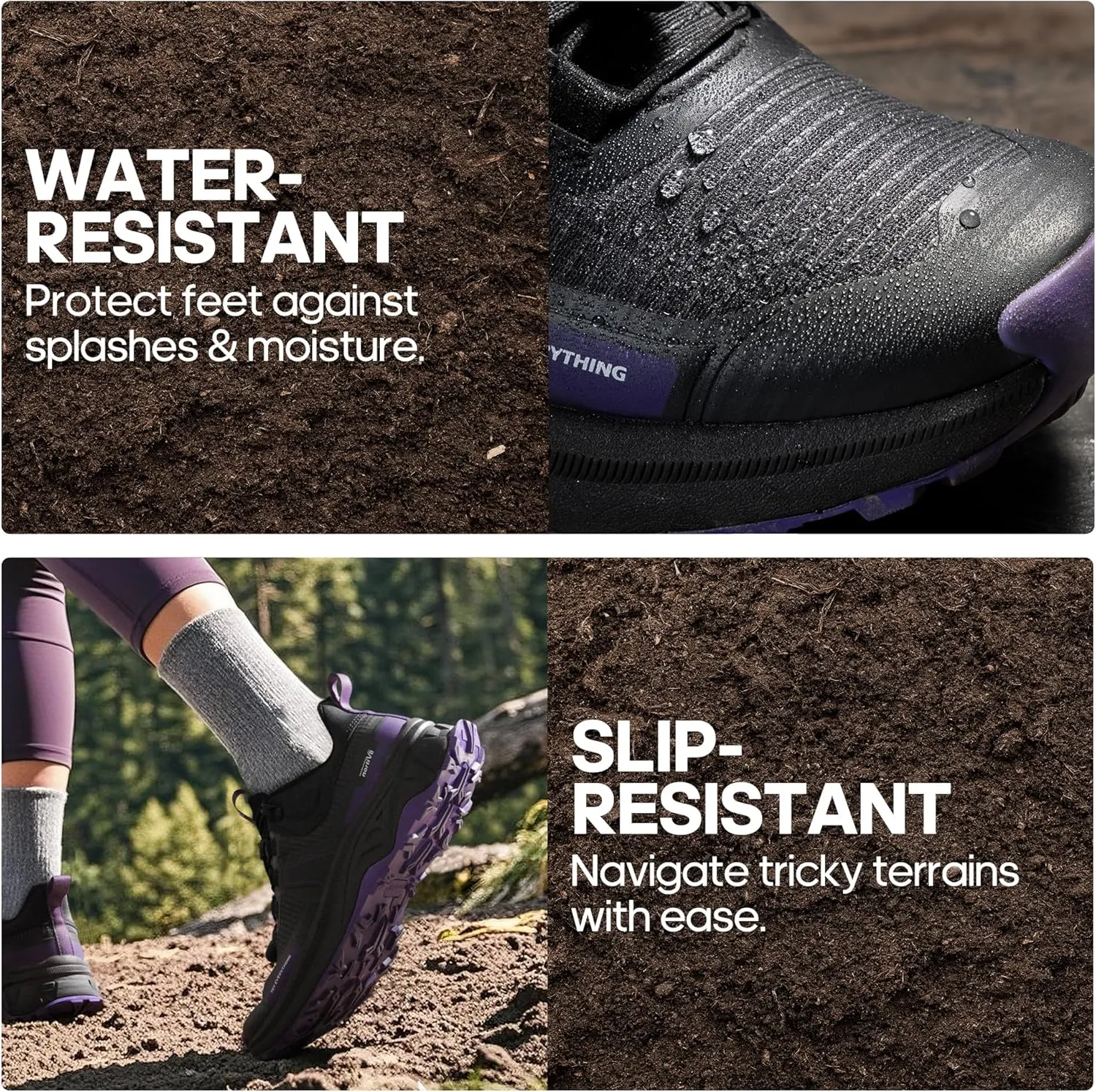 NORTIV 8 Women's Lightweight Hiking Shoes Quick Laces Outdoors Sneakers