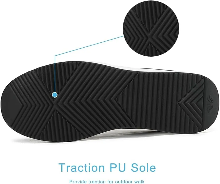 RUIDENG Platform Sneakers for Women Walking All Day | Slip Resistant Work Shoes for Women Comfortable | 2 Inch Thick Wedge Rocker Bottom