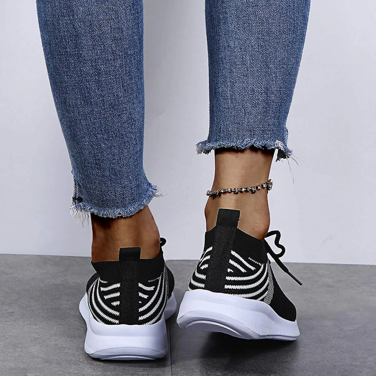 SBGMoSJ High Top Wedge Sneakers for Women Size 12 Slip On Shoes Women Mule Sneakers Casual Black Shoes for Women 2023 Trendy Chunky Sneakers for Women Platform Comfy Shoes for Women Dressy