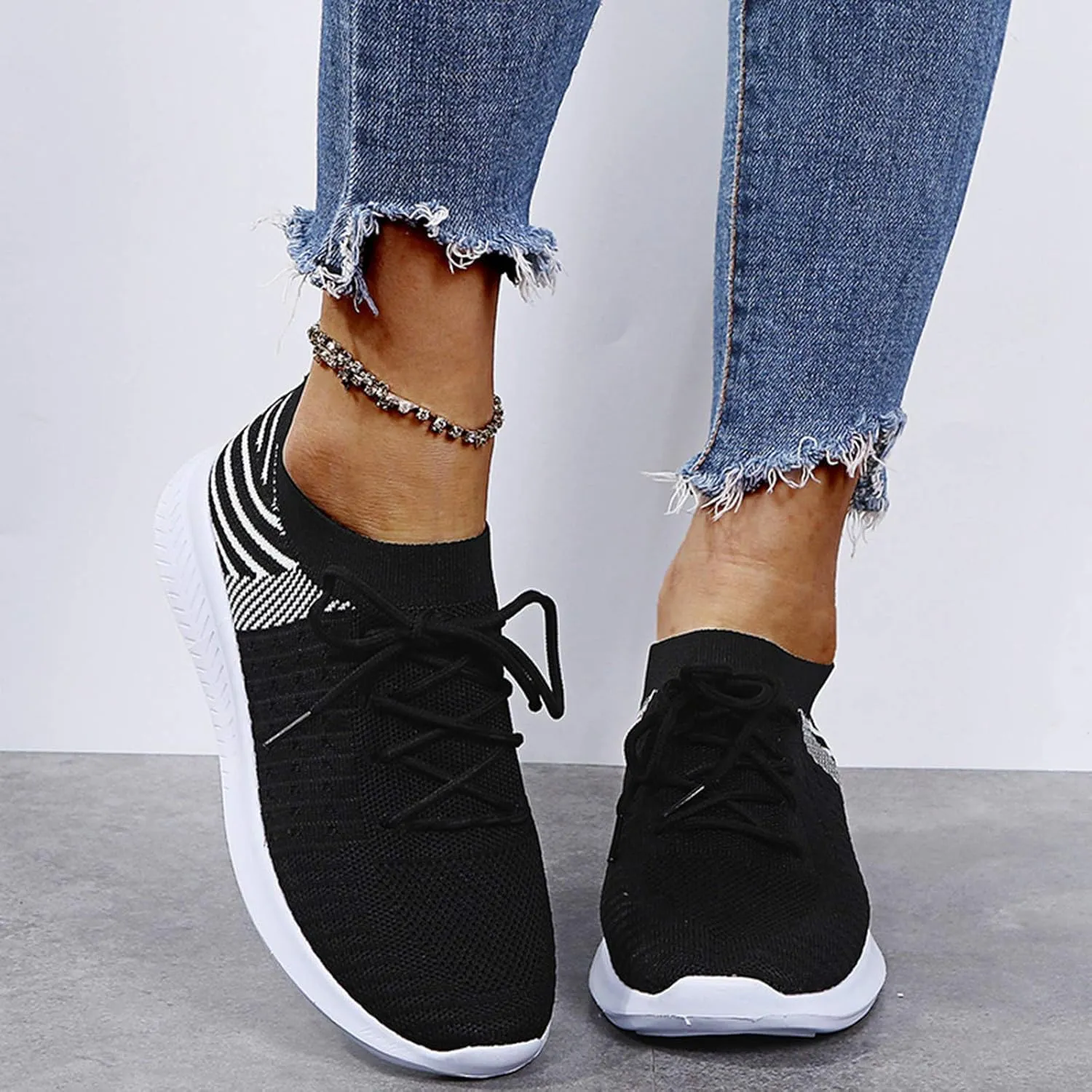 SBGMoSJ High Top Wedge Sneakers for Women Size 12 Slip On Shoes Women Mule Sneakers Casual Black Shoes for Women 2023 Trendy Chunky Sneakers for Women Platform Comfy Shoes for Women Dressy