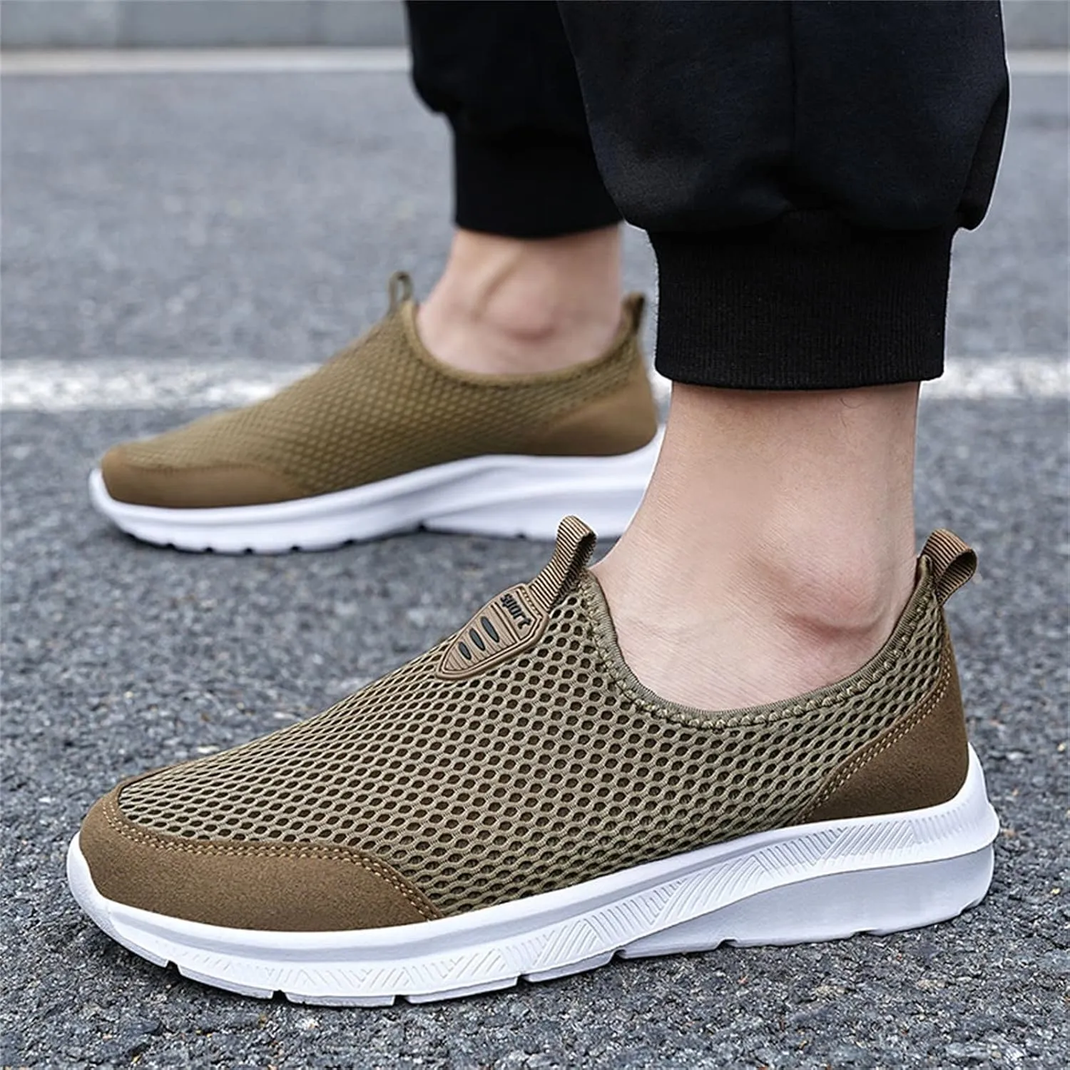 SBGMoSJ Walking Sneakers for Women Wide Width Women Slip On Sneakers Memory Foam Black Shoes Women Casual Slip On Casual Sneakers for Women 2023 Black Slip On Tennis Shoes Ladies