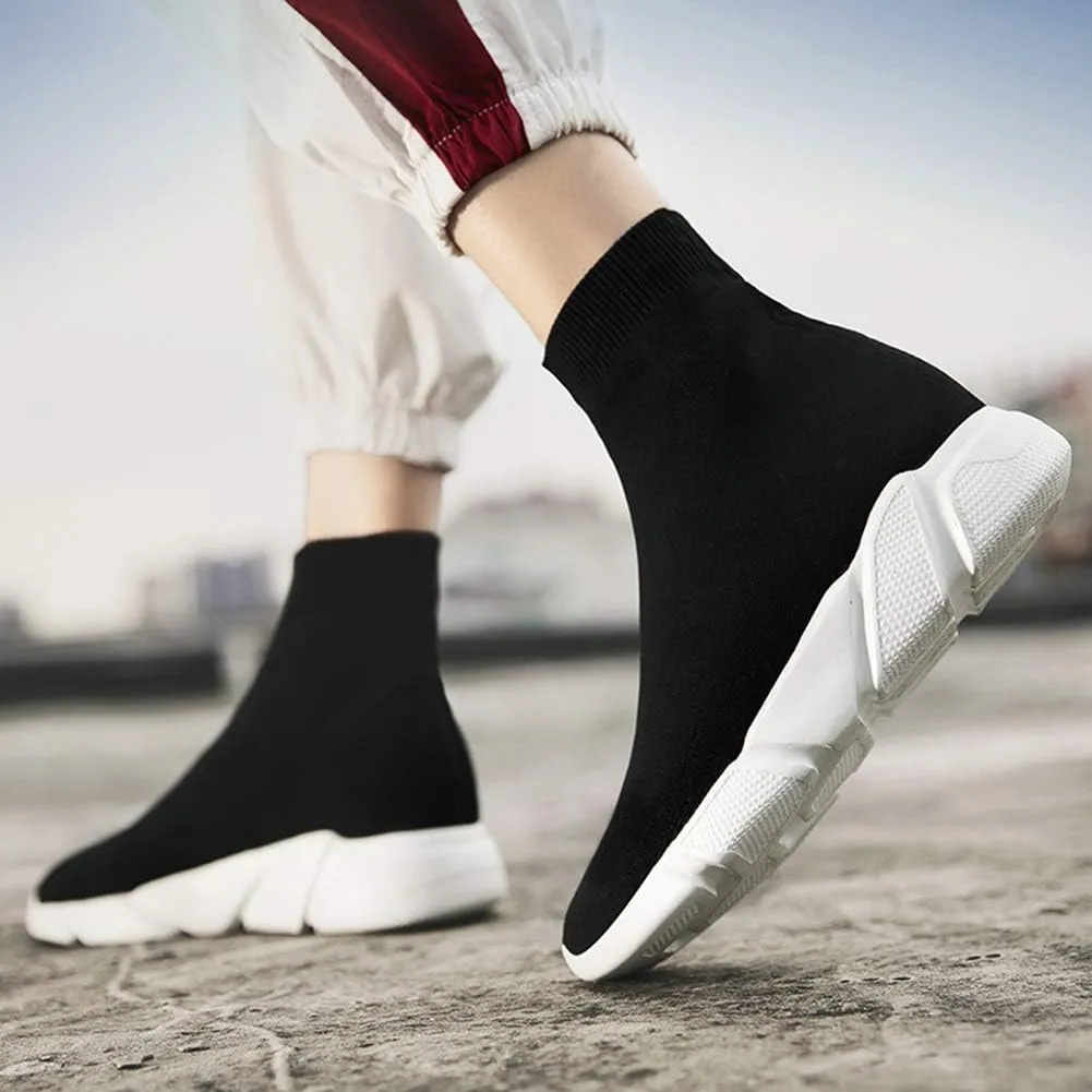 SUNROLAN Fashion Lightweight Sock Sneakers for Women Athletic Running Shoes Breathable Walking Shoes