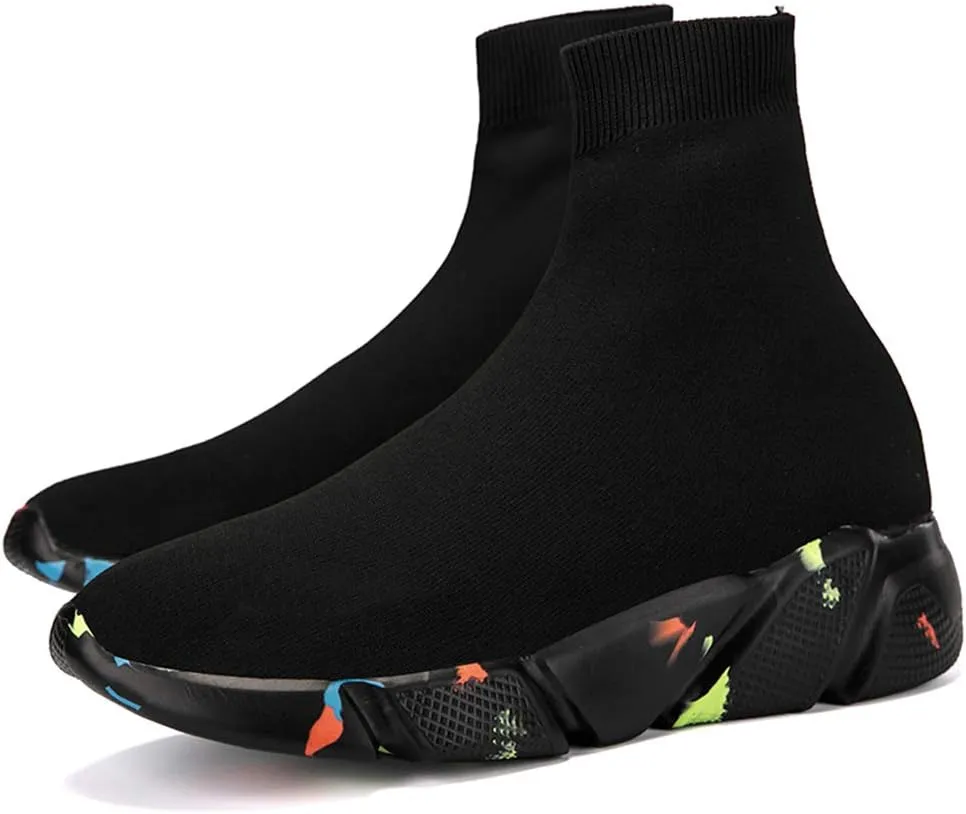 SUNROLAN Fashion Lightweight Sock Sneakers for Women Athletic Running Shoes Breathable Walking Shoes
