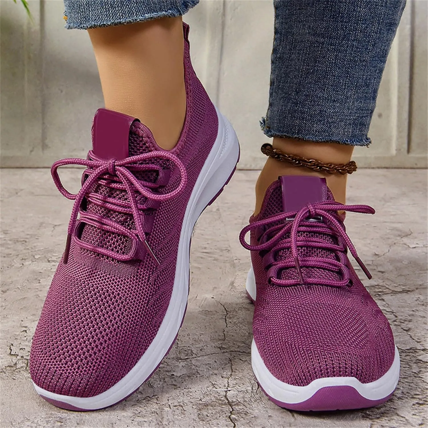 Trainers Women Running Gym Shoes Sports Training Walking Sneakers Ladies Breathable Lightweight Casual Trainers