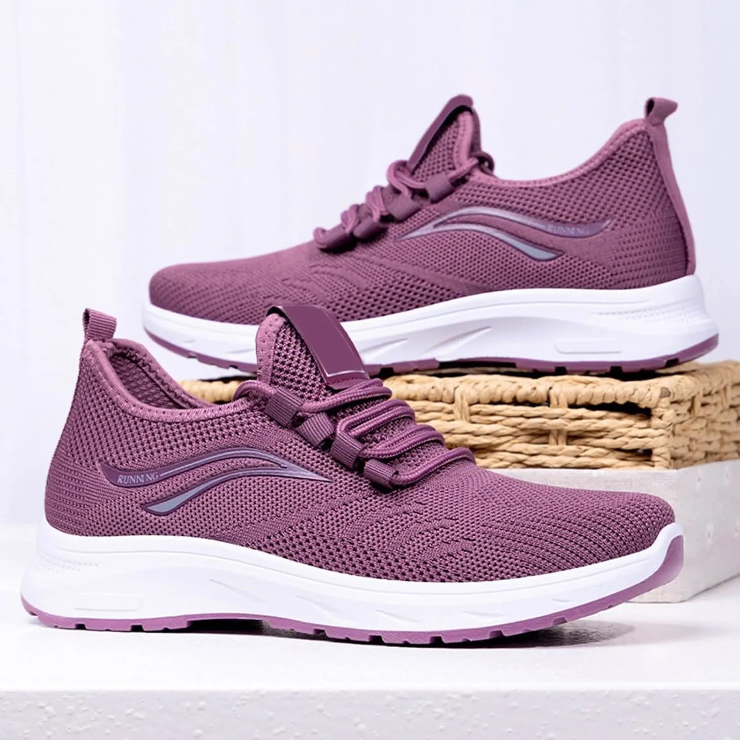 Trainers Women Running Gym Shoes Sports Training Walking Sneakers Ladies Breathable Lightweight Casual Trainers