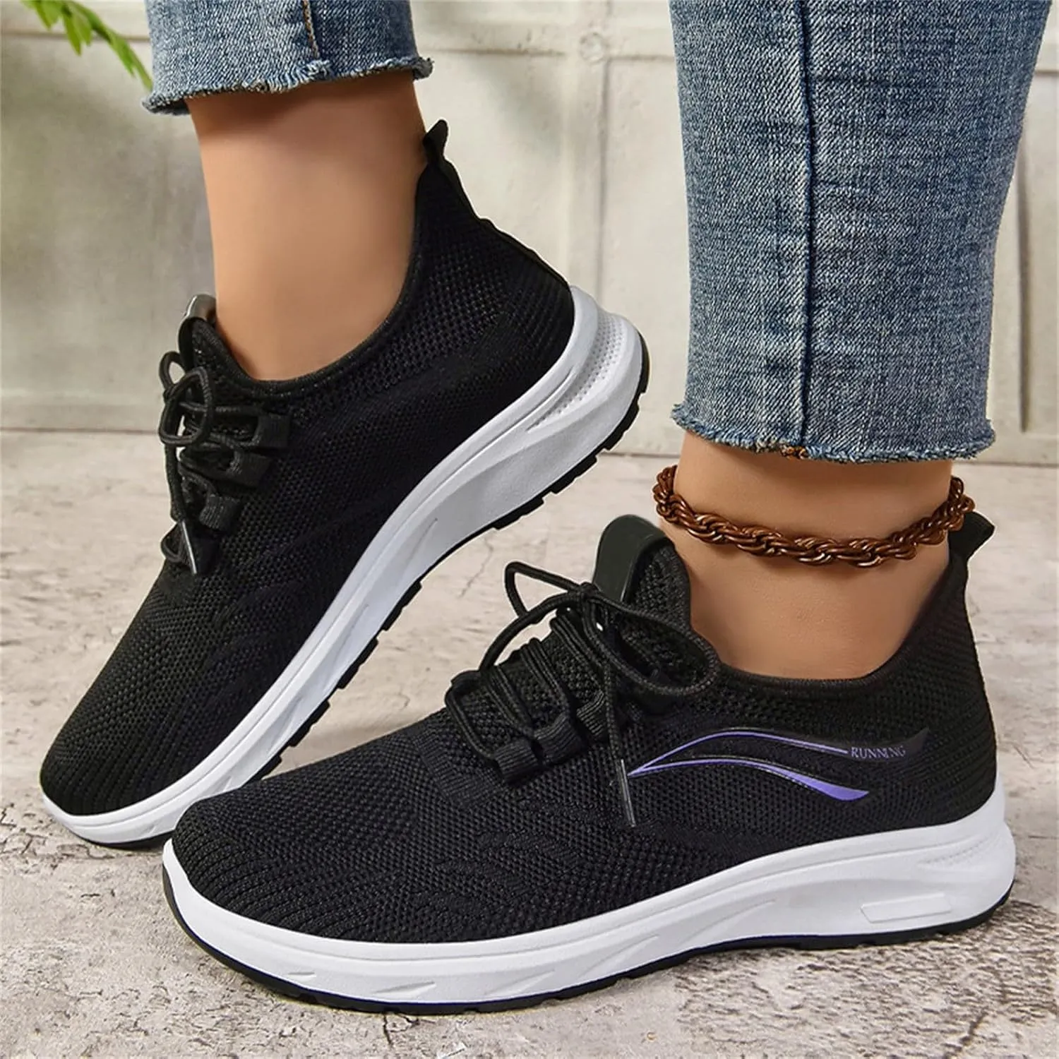 Trainers Women Running Gym Shoes Sports Training Walking Sneakers Ladies Breathable Lightweight Casual Trainers