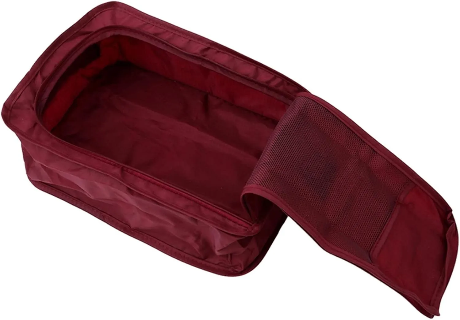 Travel Shoe Bags Foldable Waterproof Nylon With Zipper For Men & Women,Wine Red