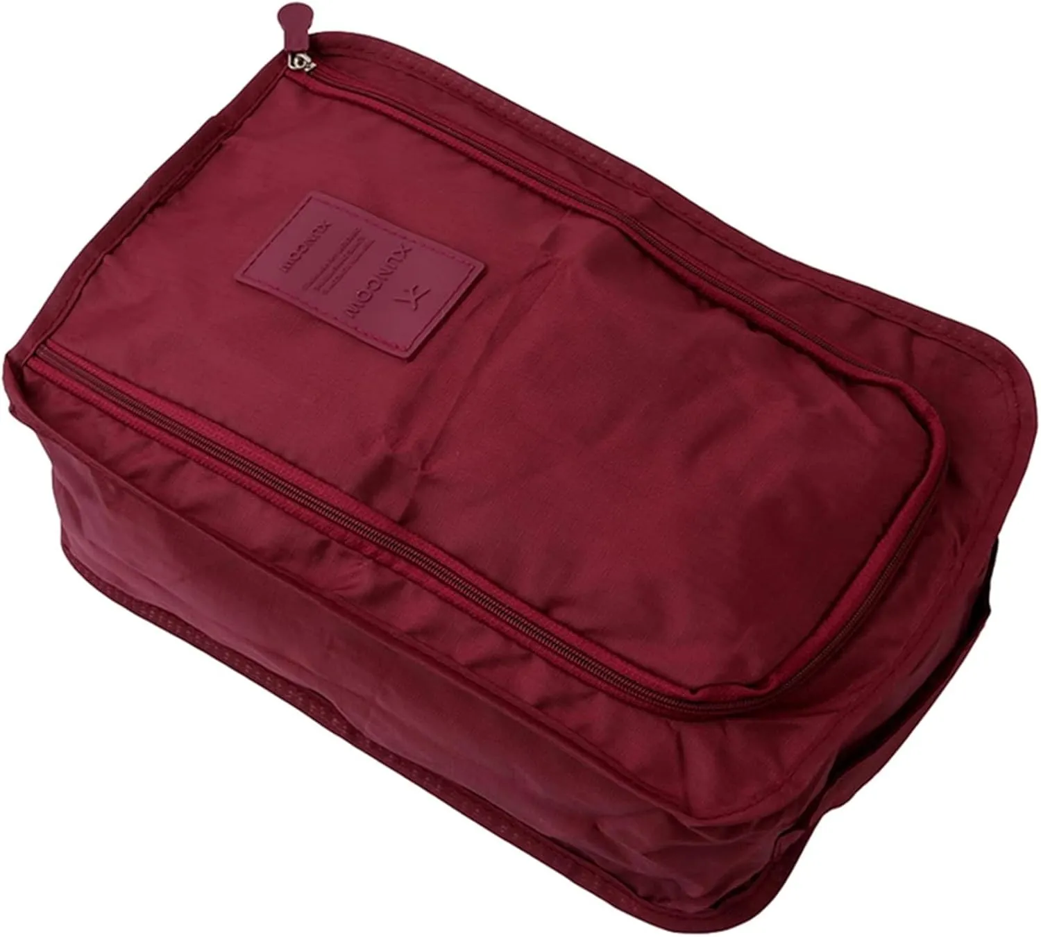 Travel Shoe Bags Foldable Waterproof Nylon With Zipper For Men & Women,Wine Red