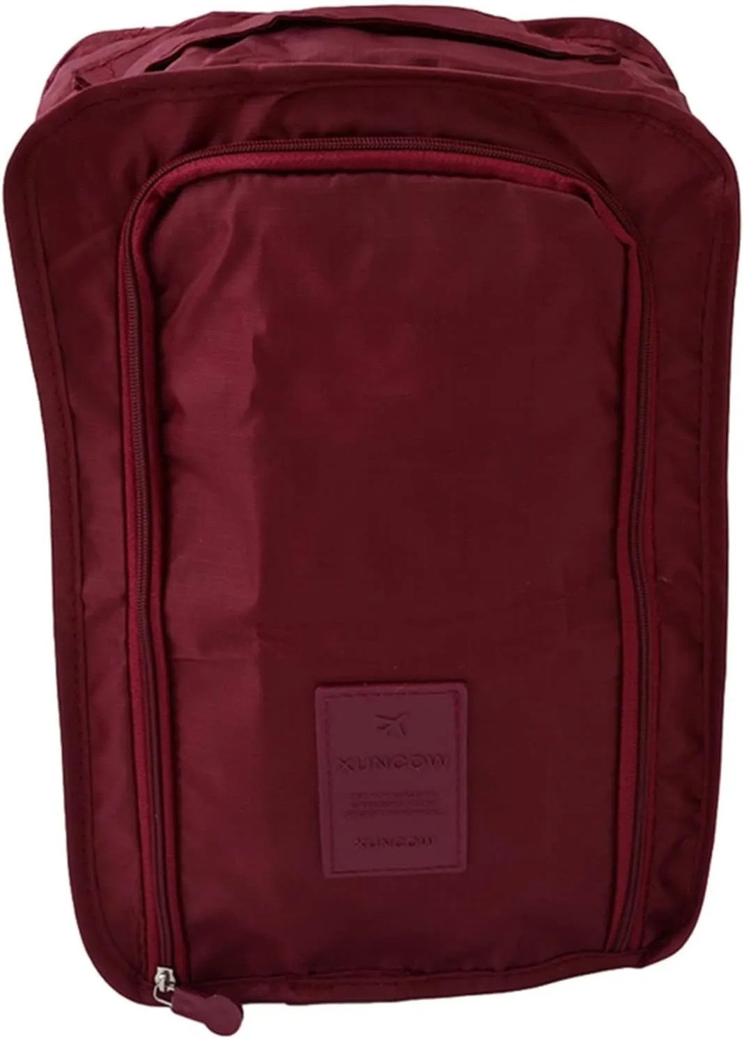 Travel Shoe Bags Foldable Waterproof Nylon With Zipper For Men & Women,Wine Red