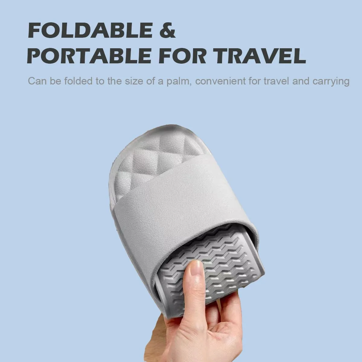 Travel Slippers for Women and Men, Portable Foldable Slippers with Storage Bag, Soft Comfy Non-Slip Quick Dry House Bathroom Shower Shoes Spa Gym Swimming Beach Sandals