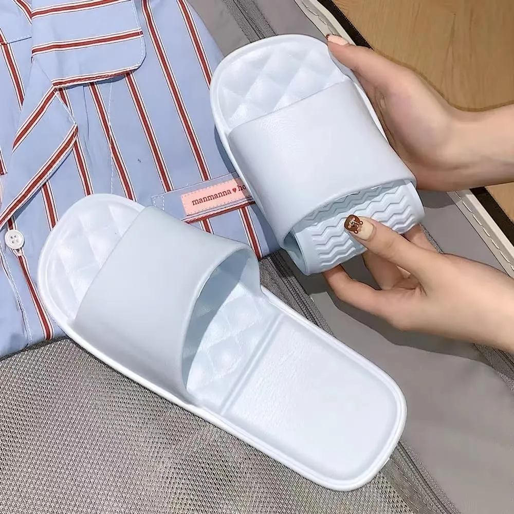 Travel Slippers for Women and Men, Portable Foldable Slippers with Storage Bag, Soft Comfy Non-Slip Quick Dry House Bathroom Shower Shoes Spa Gym Swimming Beach Sandals