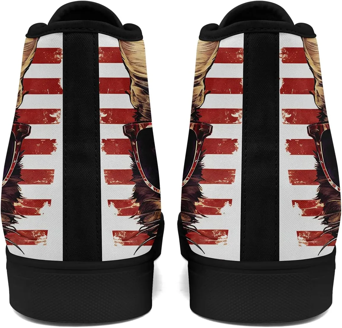 Unisex Flag High Tops Canvas Sneaker Lace Up Casual Trainers Tennis Walking Shoes