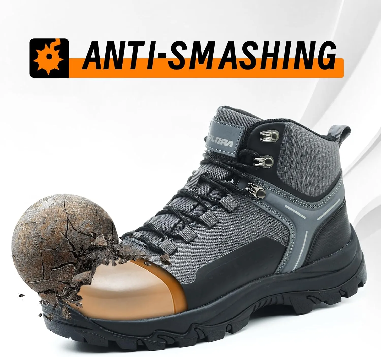 Waterproof Steel Toe Boots for Men Wide Width Slip Resistant Work Shoes Lightweight Non Slip Safety Sneakers Construction Composite Toe Working Footwear