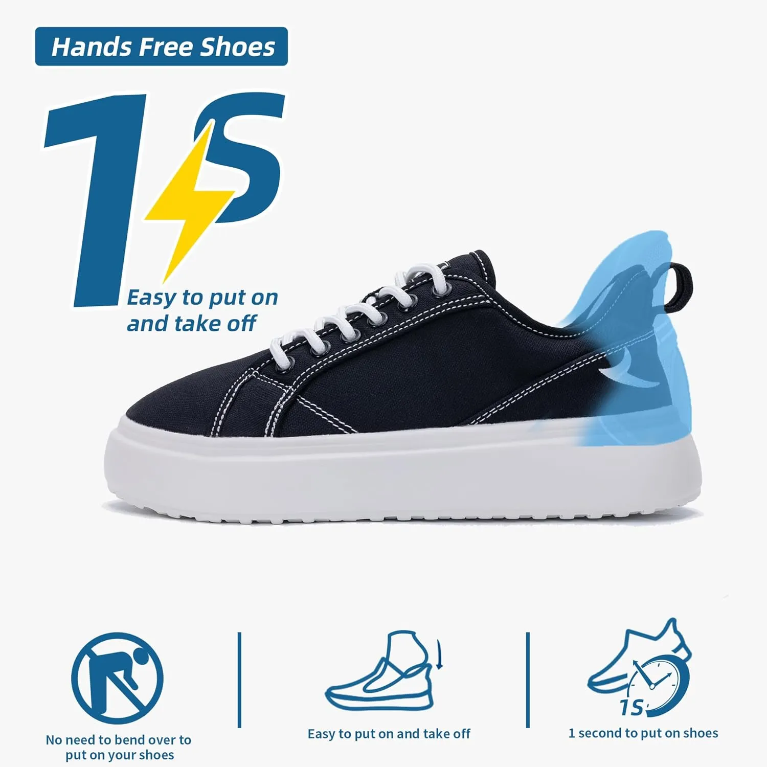 Women Wide Toe Sneakers Lightweight Walking Shoes Canvas Comfortable Loafers
